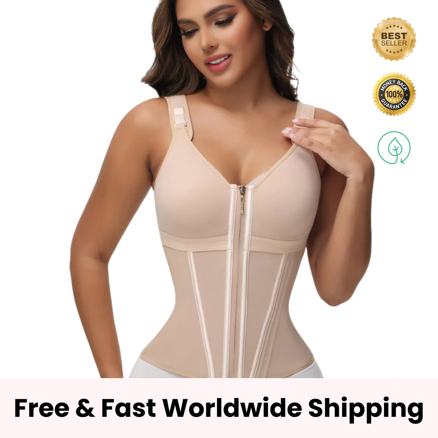 Double Compression Waist Trainer with Built In Shaping Bra